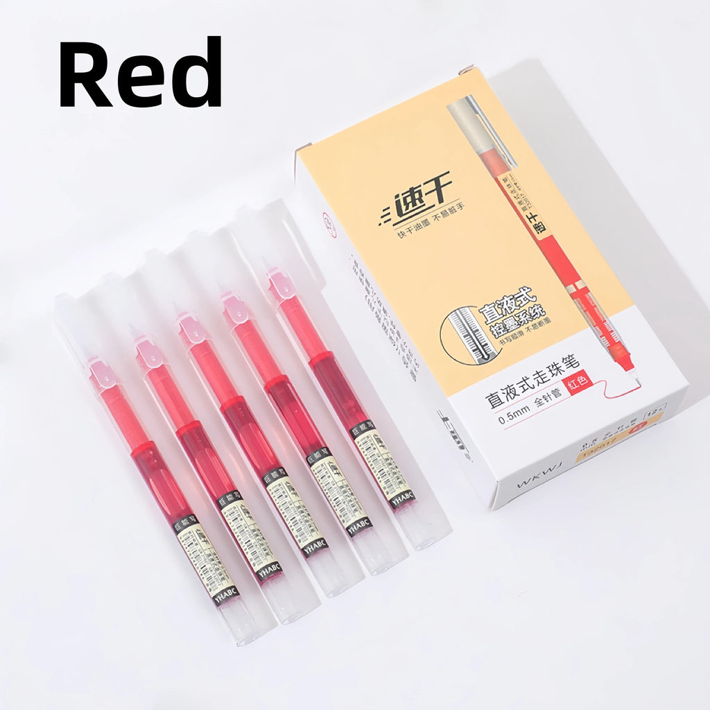 12-Pack 0.5mm Gel Ink Pens – Fast Drying, Large Capacity Gel Ink Pens Axl Red