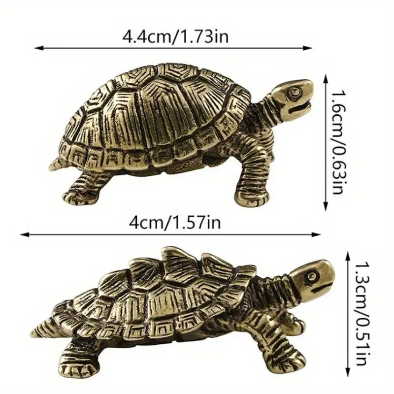 Solid Copper Tortoise Statue – Retro Desktop Figurine Décor Decorative Figurine Axl