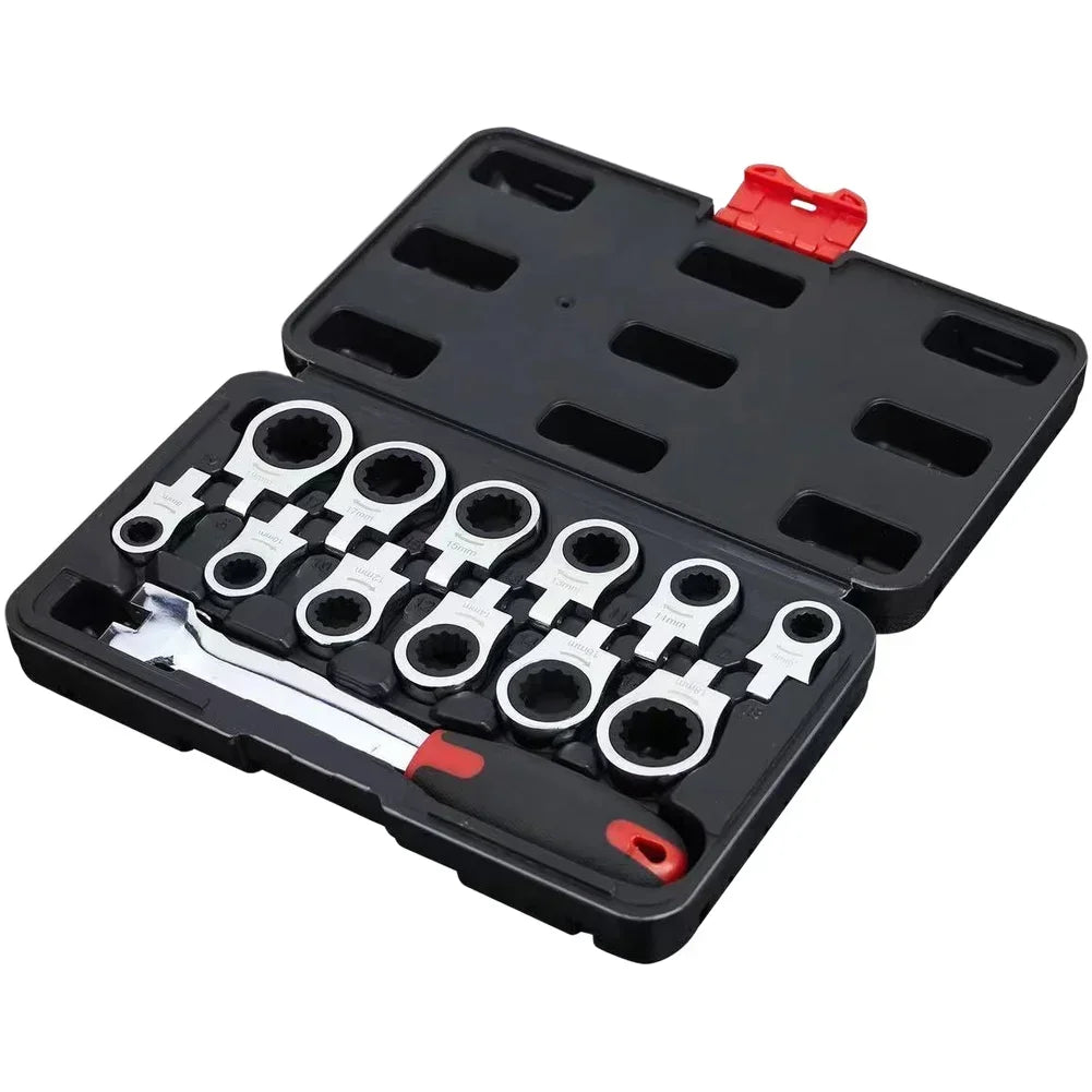 6-in-1 Ratcheting Wrench Set – Chrome Vanadium Steel Tool Kit Ratcheting Wrench Set Axl set B China Mainland
