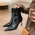 Women's Pointed Toe Stiletto Ankle Boots – Side Zip Booties Stiletto Ankle Boots Axl Black velvet 41