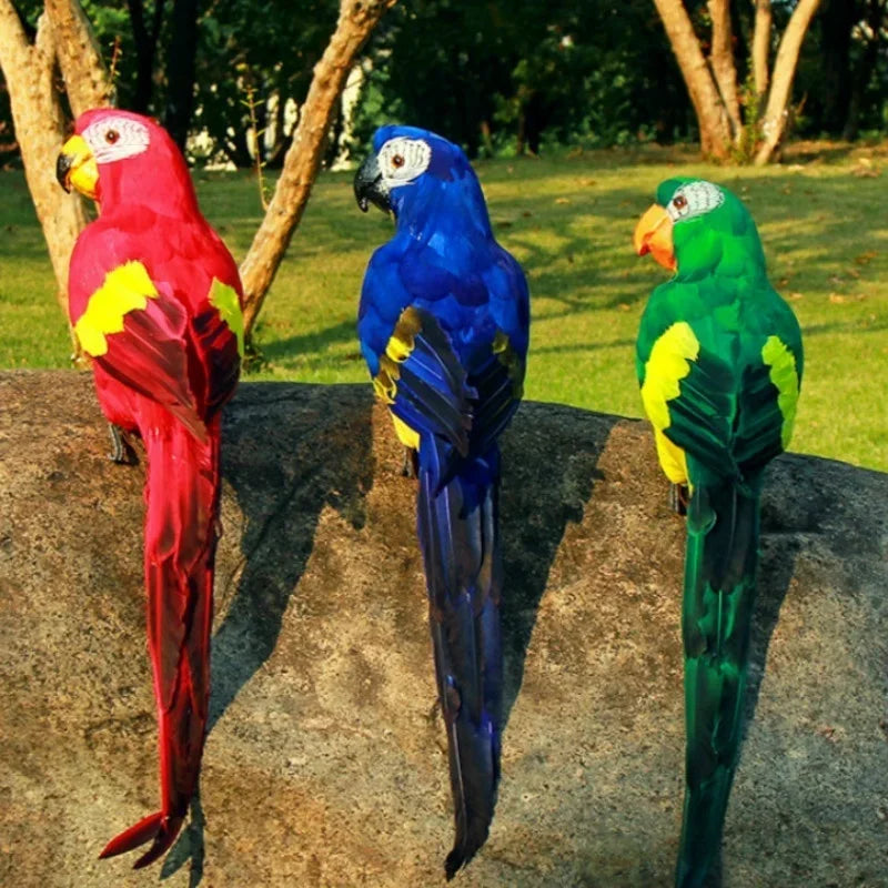 Handmade Foam Feather Macaw Parrot Garden Figurine 45/60cm Garden Bird Figurine Axl