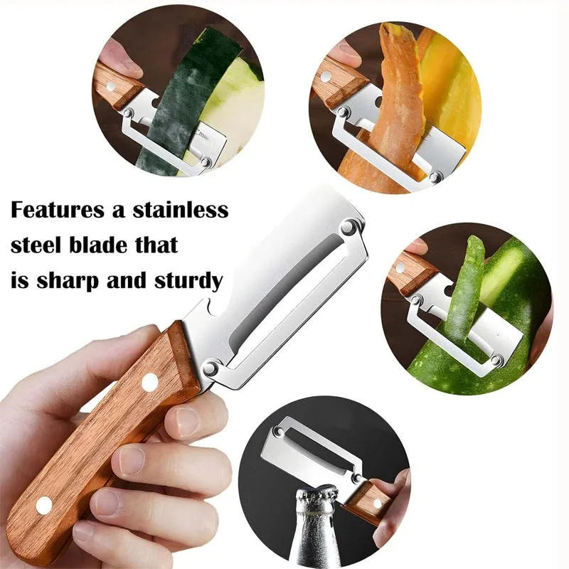 Stainless Steel Peeler Oak Handle – Fruit & Vegetable Set Fruit & Veg Peeler Axl