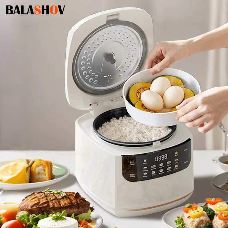 BALASHOV 2L Smart Electric Rice Cooker – Multifunction Non-Stick Electric Rice Cooker Axl WHITE EU