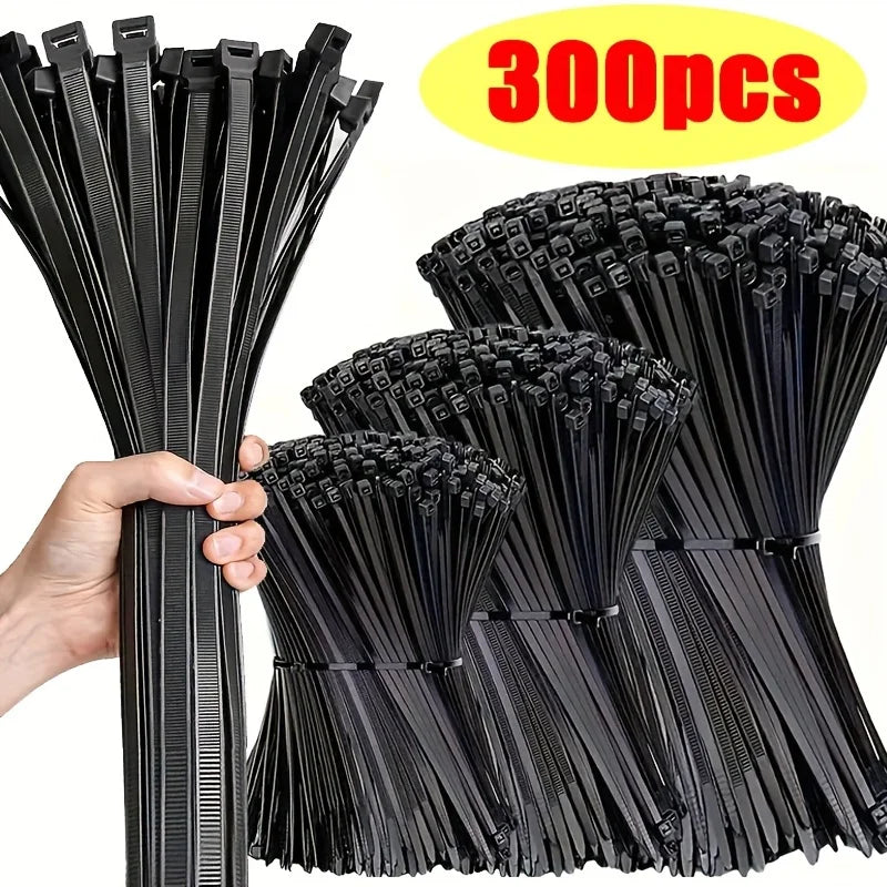 300 Pcs Heavy-Duty Nylon Cable Ties – Self-Locking Zip Ties Nylon Cable Ties Axl