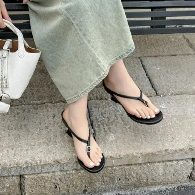 Women's Wedge Sandals – Buckle Clip Toe High Heel Flip Flops Wedge Sandals Axl