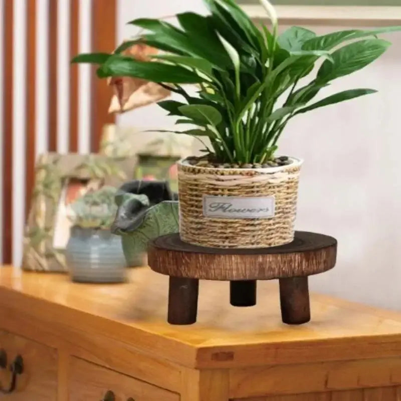 Wooden Plant Stand – Solid Wood Flower Pot Holder S/M/L Wooden Plant Stand Axl