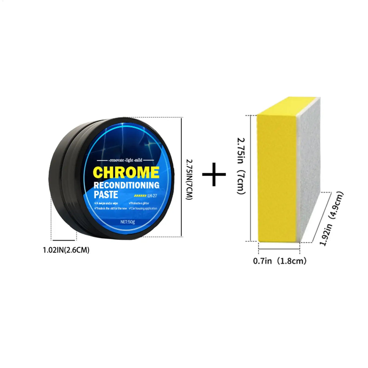 Chrome Metal Polish Paste – Car Scratch & Rust Restorer 50g Chrome Metal Polish Axl