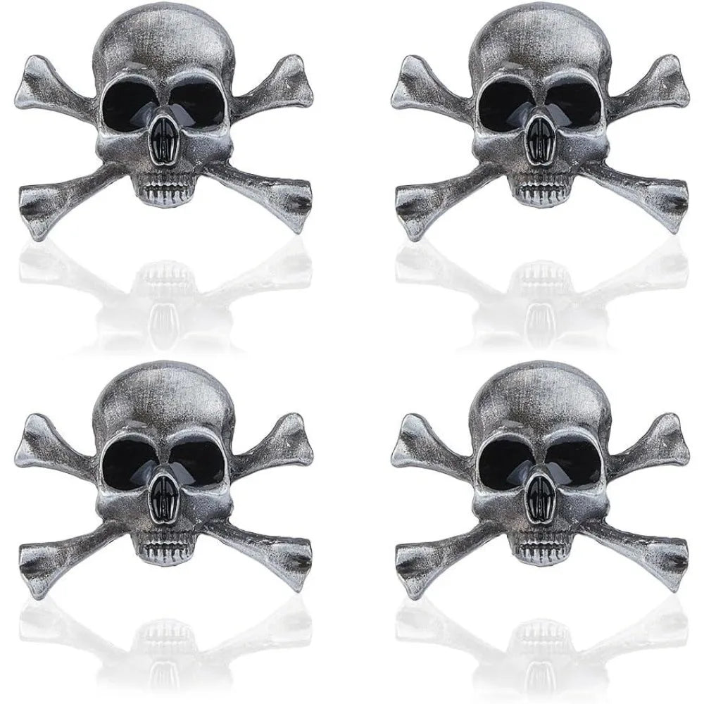 4-Pack Gothic Punk Crossbones Alloy Brooch Pin Set | Unisex Gothic Brooch Set Axl AECH04-18707