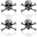 4-Pack Gothic Punk Crossbones Alloy Brooch Pin Set | Unisex Gothic Brooch Set Axl AECH04-18707