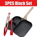 Nonstick Divided Omelette & Grill Pan – 3-Section Skillet Divided Grill Pan Axl 3PCS Black Set