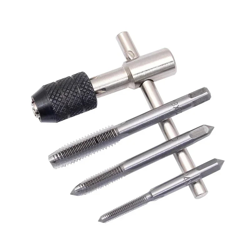 6-Piece Metric Tap Set M3–M8 with T-Handle Tap Wrench | HSS Tap & Die Set Axl