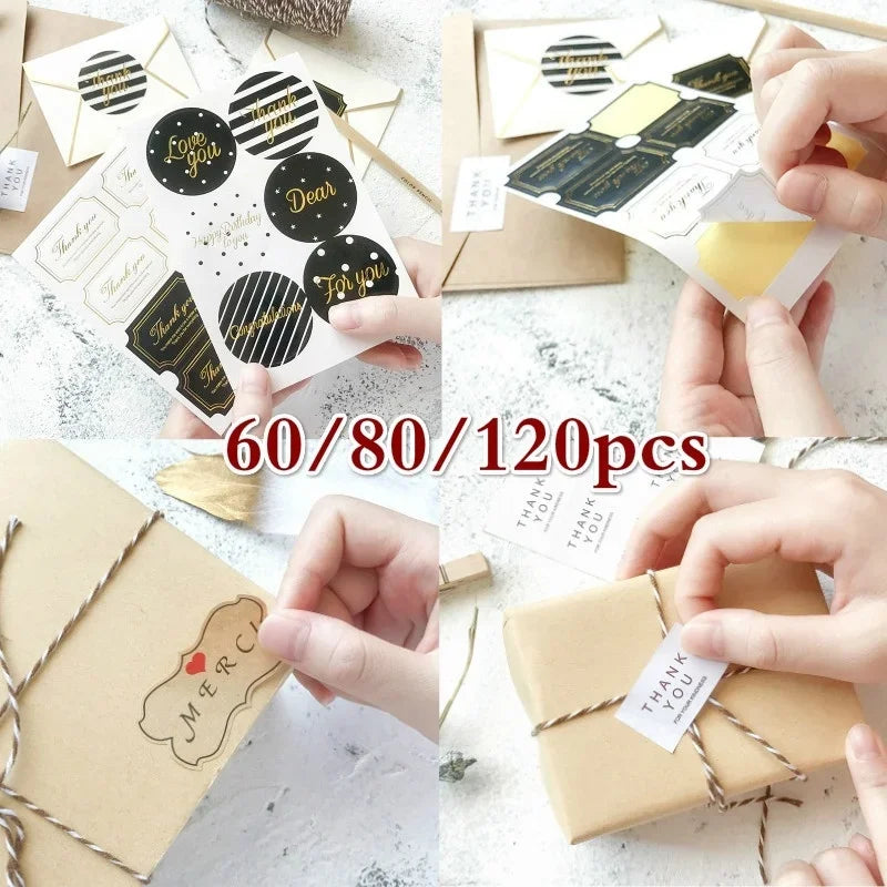 Gilding Blessing Words Seal Stickers 10 Sheets | Party Decor Decorative Seal Stickers Axl