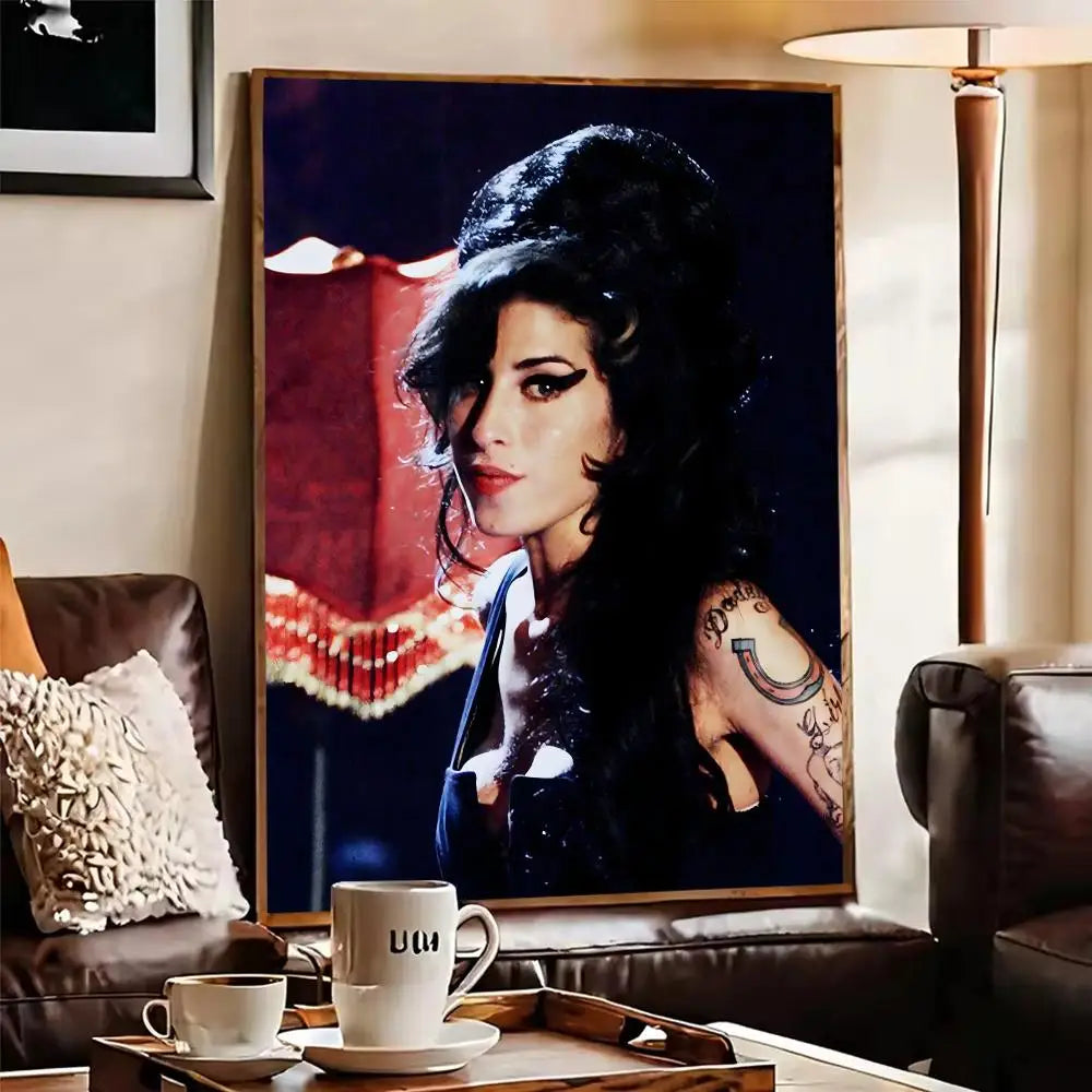 Amy Winehouse Canvas Wall Art – Frameless Music Poster Print Canvas Wall Art Axl