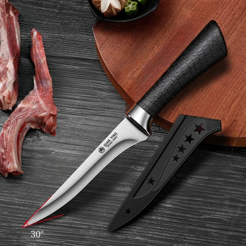 Stainless Steel Boning Knife Set – Sharp Cleaver & Slicer Kitchen Knife Set Axl Bone removing knife