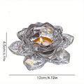 Lotus Crystal Glass Candle Holder | Chinese Style Home Décor Glass Candle Holder Axl 1PC
