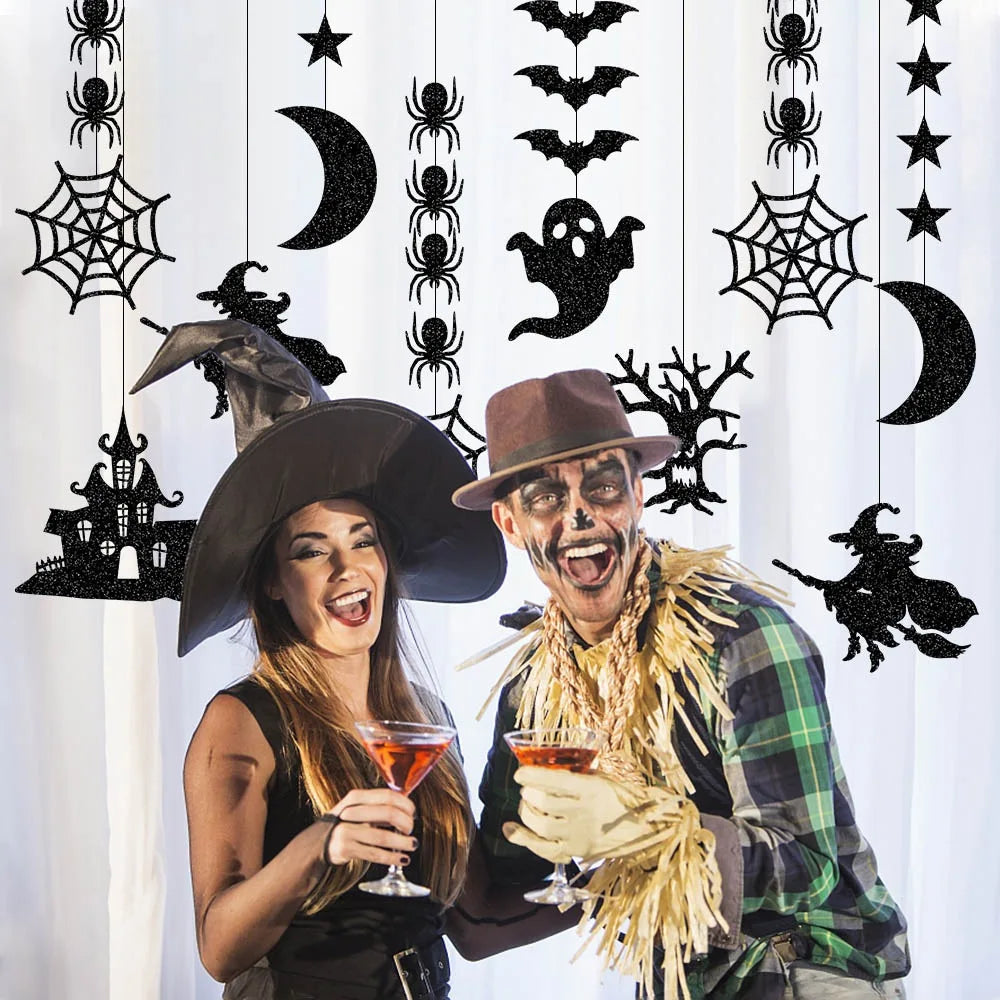 6-Piece Halloween Ghost & Witch Hanging Pendant Decorations Halloween Hanging Decor Axl