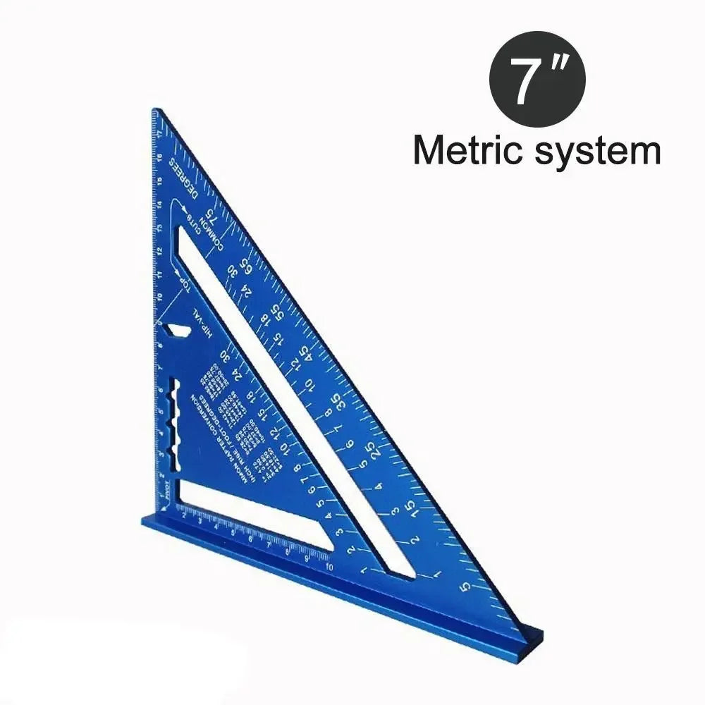 7-Inch Aluminum Speed Square Triangle Ruler – Metric & Imperial Speed Square Ruler Axl blue-metric-1pc