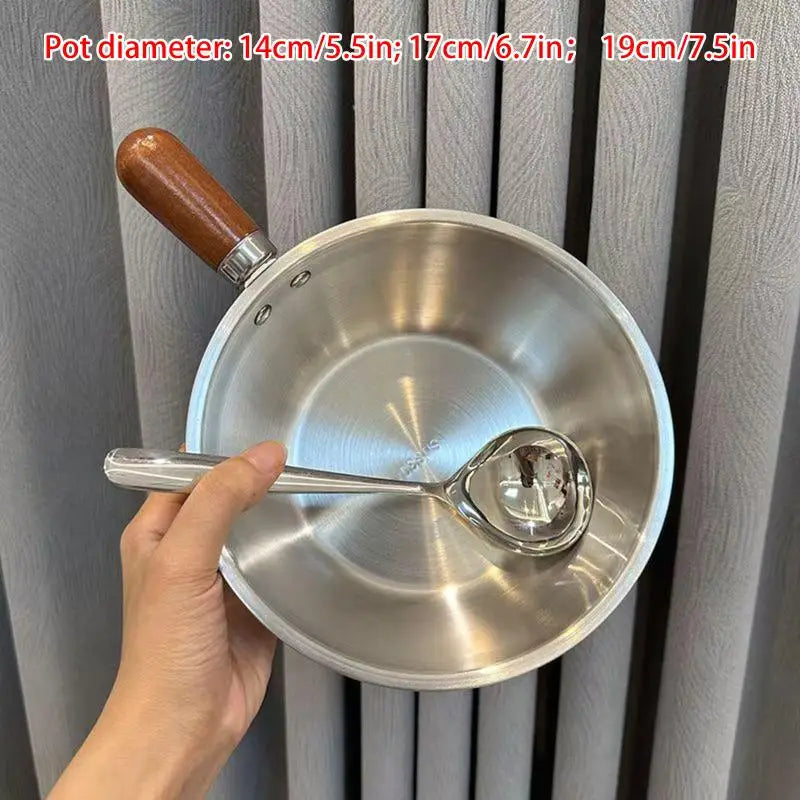 Stainless Steel Mini Saucepot with Wood Handle & Spoon Mini Saucepot Axl