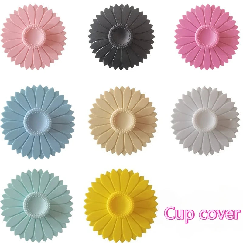 Sunflower Silicone Cup Lids 4/8pc – Dustproof Mug Covers Silicone Cup Lids Axl