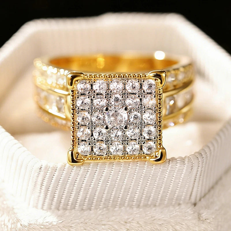 Huitan Women's Cubic Zirconia Wedding & Engagement Ring Fashion Ring Axl