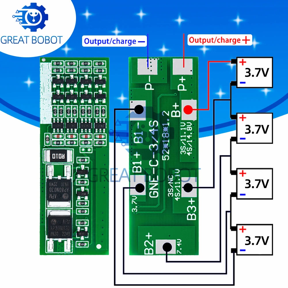 4S 8A BMS Li-ion Battery Protection Board – 14.8V Charger Module BMS Protection Board Axl Default Title
