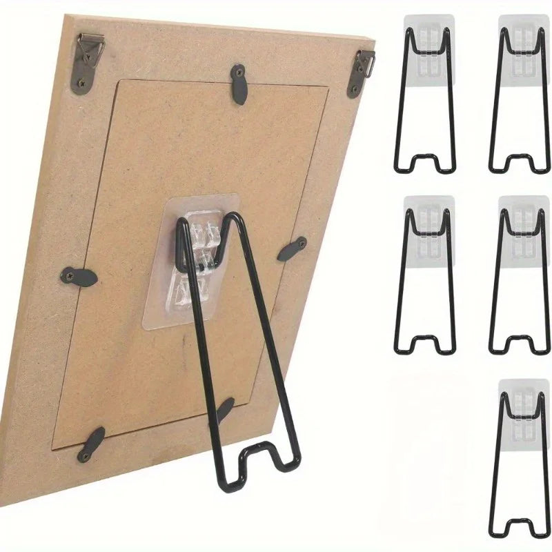 5-Pack Adjustable Black Metal Easel Brackets for Picture Frames Picture Frame Easels Axl