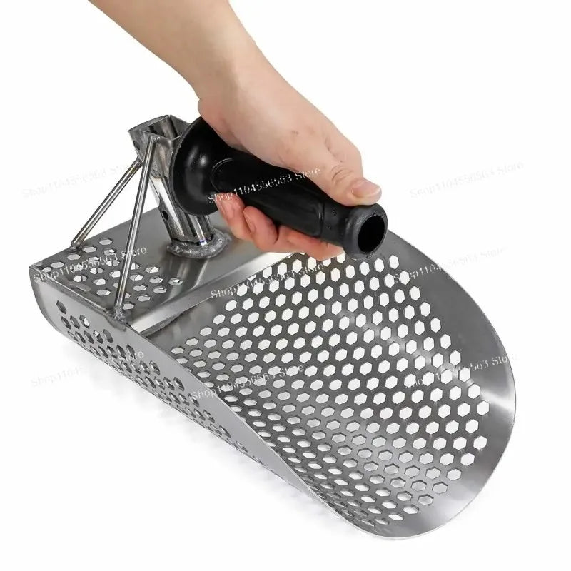 Stainless Steel Beach Sand Scoop with Handle | Metal Detecting Sand Scoop Tool Axl