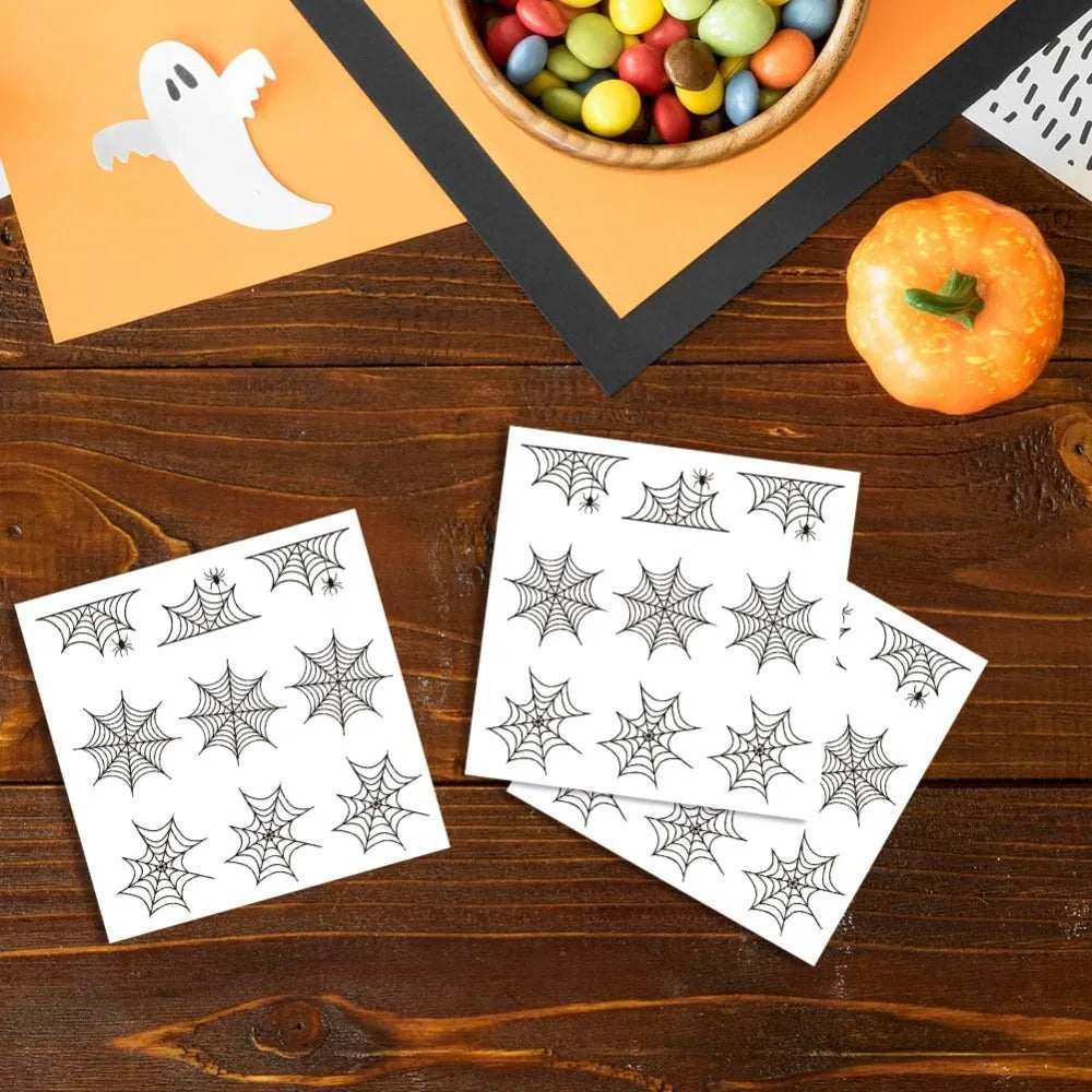 Halloween Spiderweb Stickers 180 Pcs – Self-Adhesive Party Seals Decorative Stickers Axl