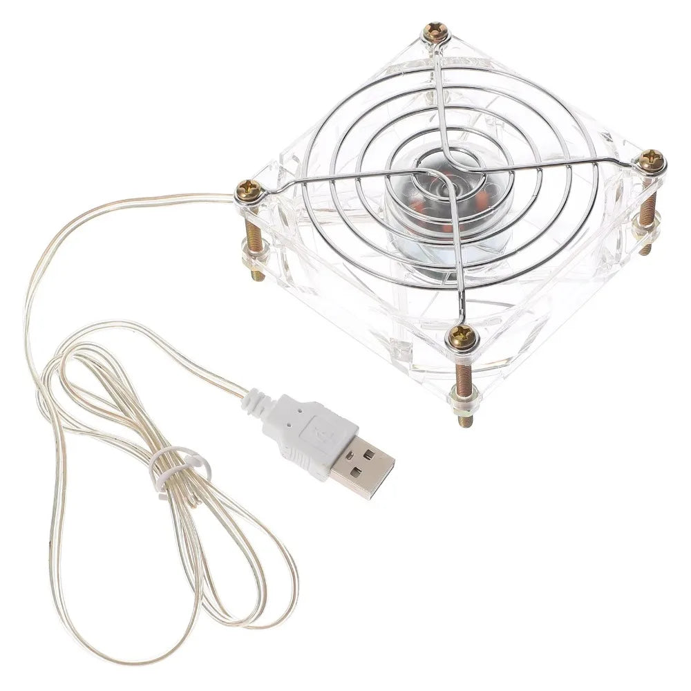 USB Pet Cage Cooling Fan – Clear Acrylic Mini Fan for Pets Pet Cage Fan Axl Normal