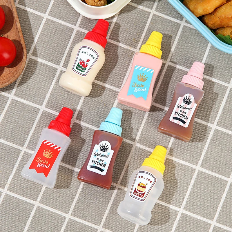 2-Pack Mini Squeeze Sauce Bottles – Portable Condiment Containers Condiment Bottle Set Axl