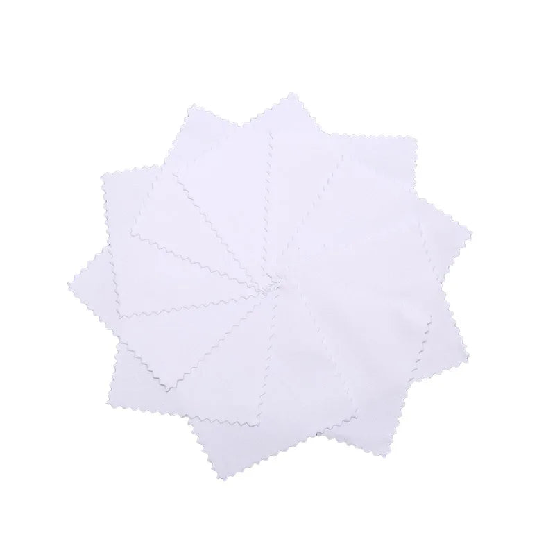 50 PCS Silver Polishing Cloth – Jewelry Cleaning Anti-Tarnish Jewelry Polishing Cloth Axl White