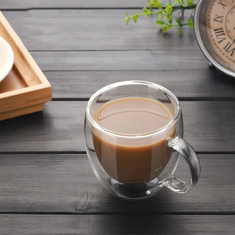 KEMORELA Double Wall Glass Cups – Coffee, Tea & Whiskey Set Double Wall Glass Cups Axl