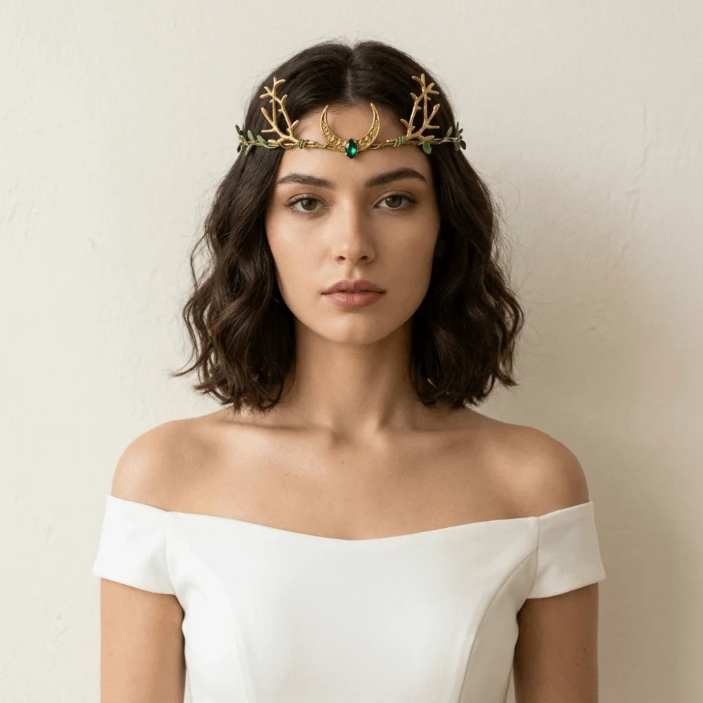 Elven Flower Crown Tiara – Rhinestone Fairy Headpiece Costume Tiara Headpiece Axl