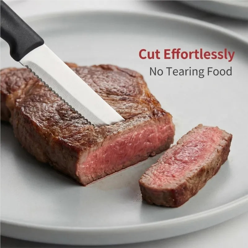 Serrated Steak & Bread Knife – Stainless Steel, Dishwasher Safe Serrated Steak Knife Axl