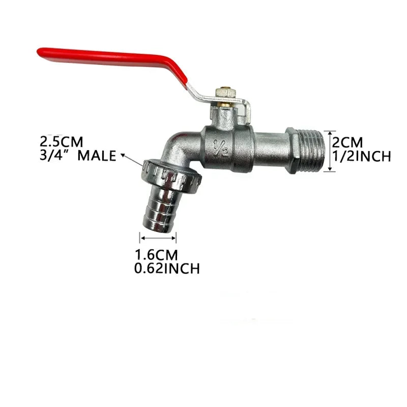 1/2" Brass Ball Valve Garden Faucet | IBC Tank Water Tap Garden Ball Valve Tap Axl