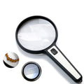 10X Handheld Illuminated Magnifying Glass – 4 LED Lights Loupe Illuminated Magnifier Axl black