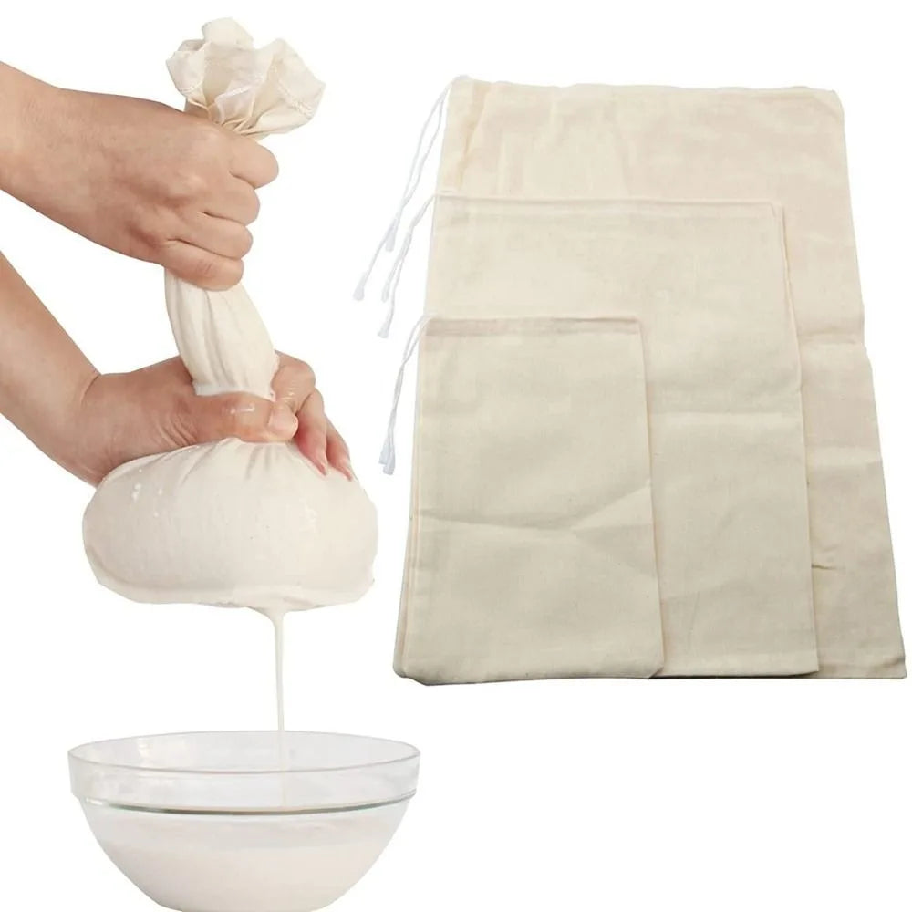 Cheesecloth Strainer Bag – Nut Milk, Cold Brew, Tea & Yogurt Kitchen Strainer Bag Axl
