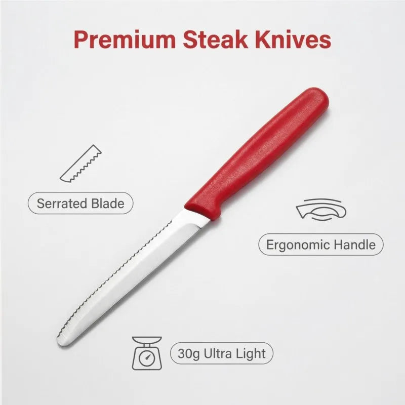 Serrated Steak & Bread Knife – Stainless Steel, Dishwasher Safe Serrated Steak Knife Axl
