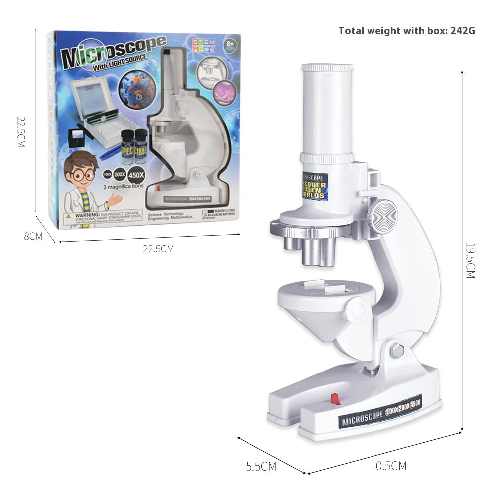 Kids HD Portable Microscope – 500X Biology Kit for Students Kids Science Microscope Axl