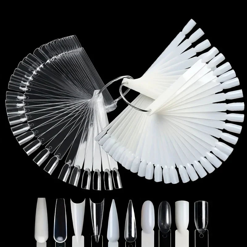 50 Pcs Clear Nail Swatch Sticks – Polish Display Tips Nail Swatch Sticks Axl