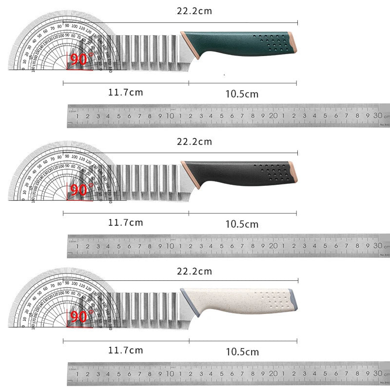 Stainless Steel Crinkle Cut Knife – Wavy Fry & Veggie Slicer Crinkle Cut Slicer Axl