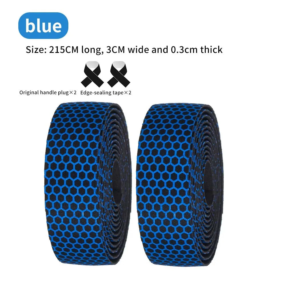 Silicone Road Bike Handlebar Tape – Honeycomb Non-Slip Wrap Handlebar Tape Axl Blue
