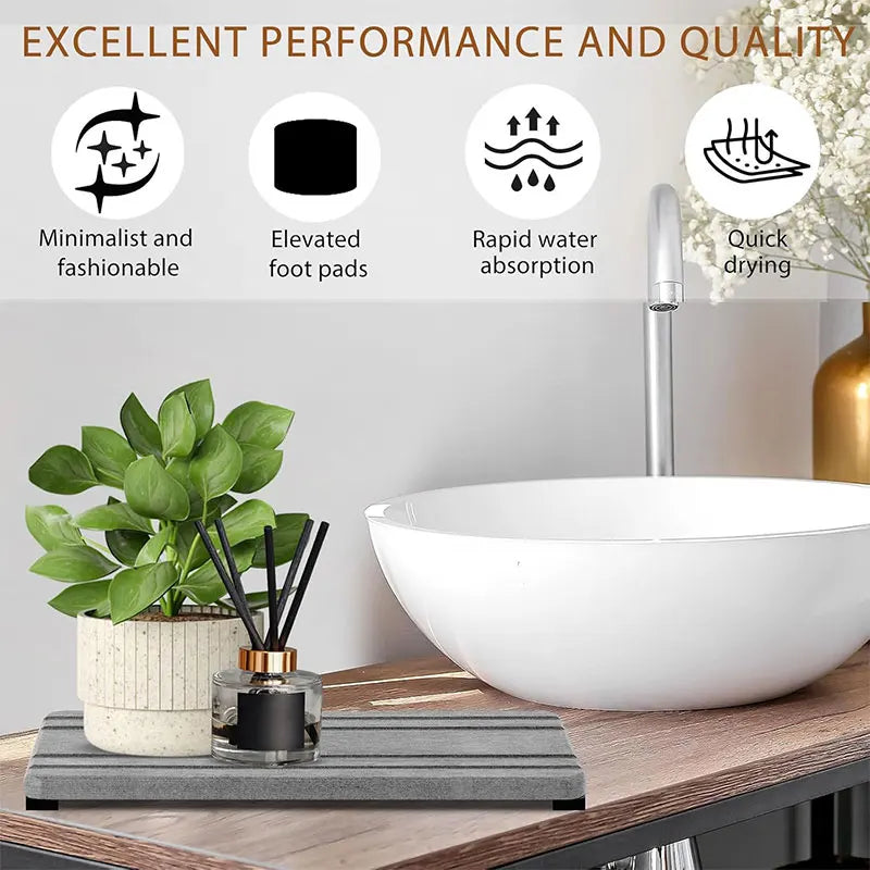 3-Pack Diatomite Sink Tray | Fast-Drying Stone Counter Mat Diatomite Counter Tray Axl