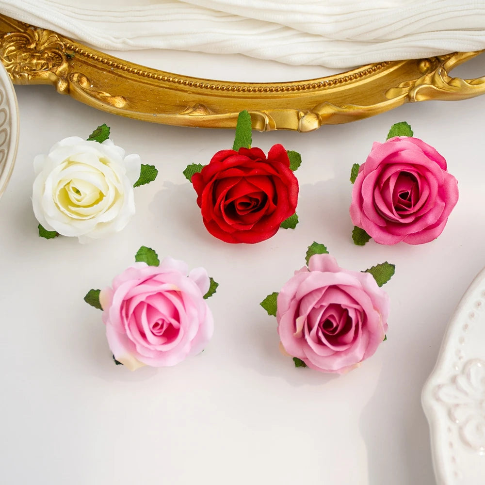Silk Artificial Rose Heads – Wedding, Wreath & DIY Décor Artificial Silk Flowers Axl MULTI 40 pcs