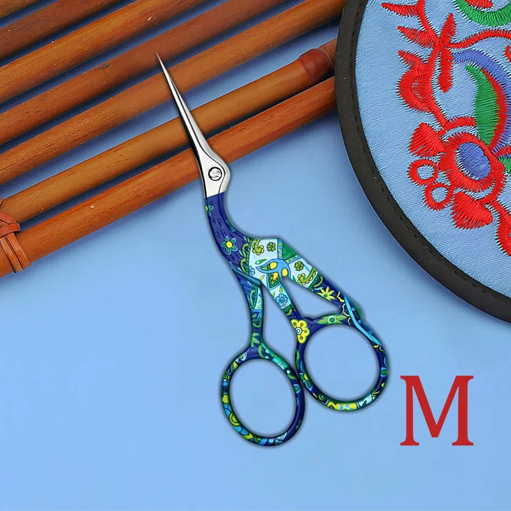 Retro Vintage Embroidery Scissors – Stainless Steel Craft Tool Embroidery Scissors Axl Scissors-Blue-L