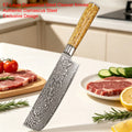 Damascus Steel 67-Layer Japanese Nakiri Knife | Sharp & Precise Damascus Kitchen Knife Axl Nakiri Knife