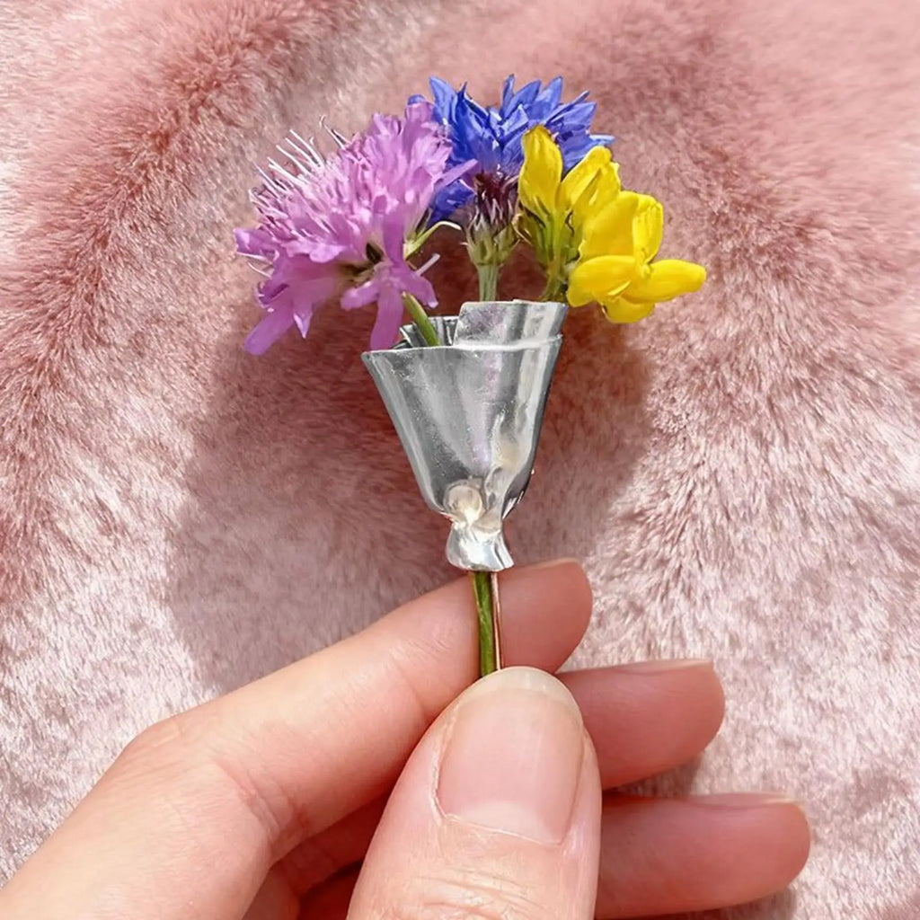 Flower Bouquet Clip Brooch – Floral Lapel Pin for Weddings Flower Brooch Pin Axl