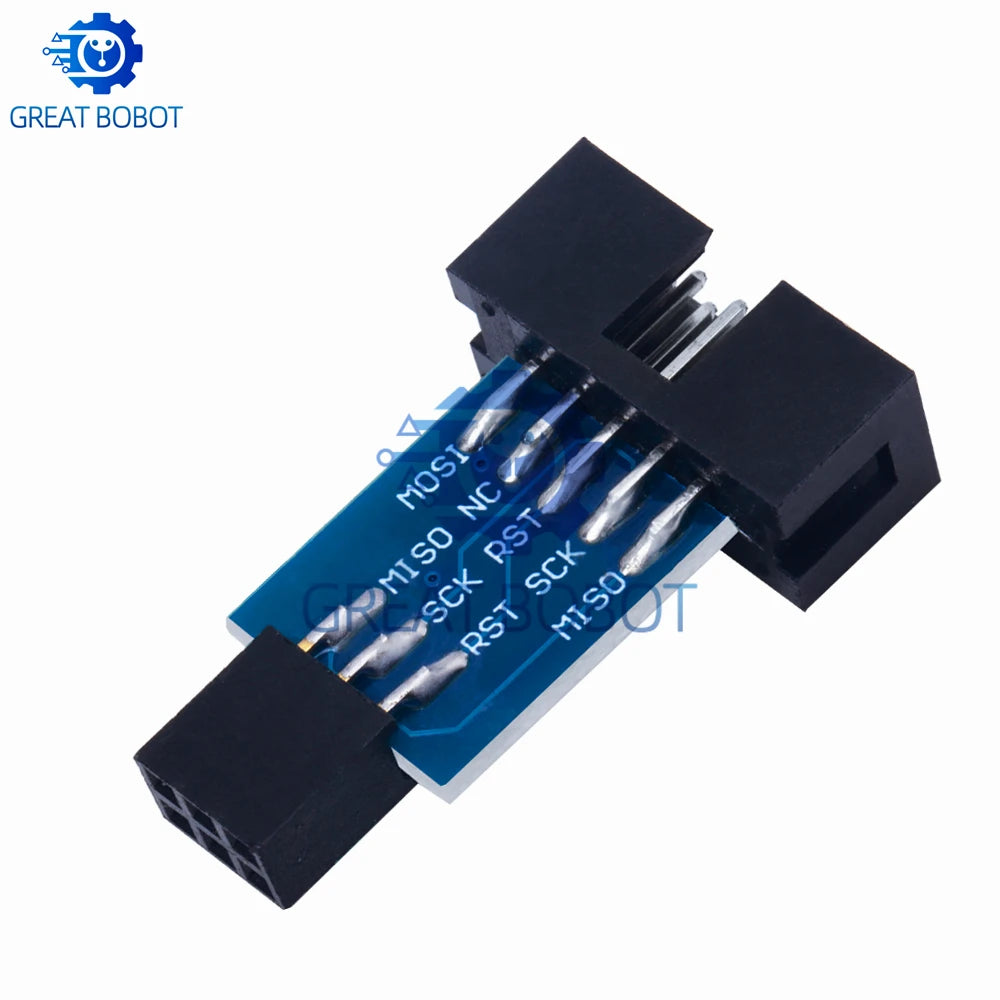10-Pin to 6-Pin ISP Adapter Board for AVRISP, USBASP & STK500 ISP Adapter Board Axl