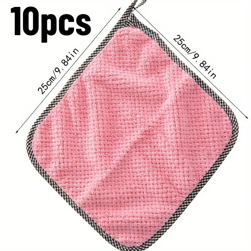 10-Pack Coral Velvet Dish Cloths – Soft, Absorbent & Reusable Kitchen Cleaning Cloths Axl Random Color