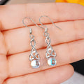 Huitan Celtic Knot Drop Earrings with Simulated Opal Stone Drop Earrings Axl E2617